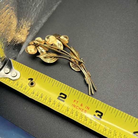 Vintage HSB 12k GF dogwood flower brooch - Picture 4 of 5